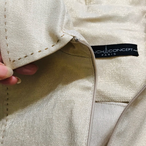 Cream Gold Metallic Blazer - Picture 3 of 5